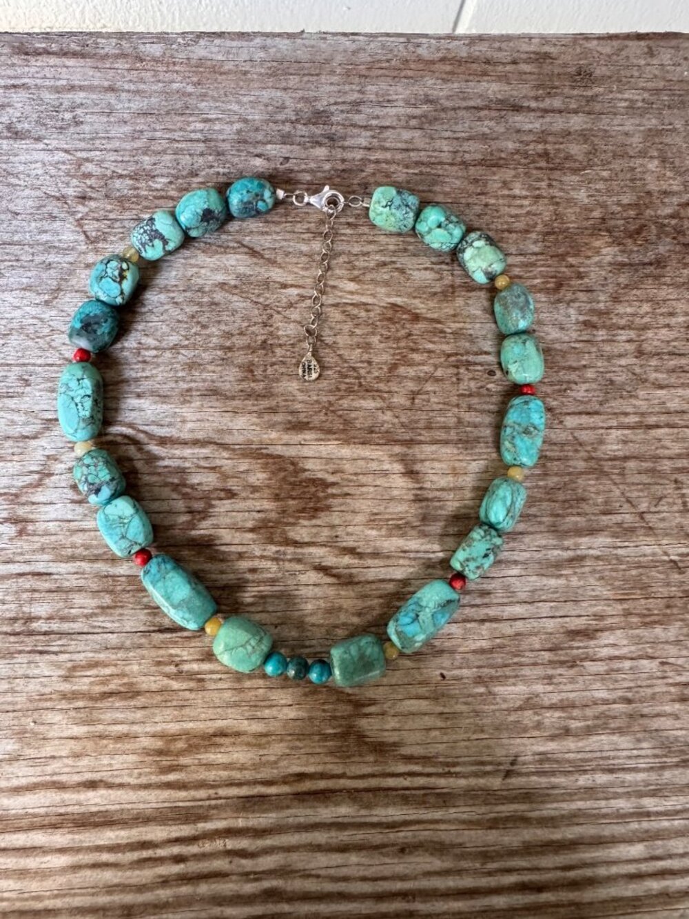 Barse 925 Sterling Silver Turquoise Coral Chunky Bead Necklace Southwestern 18”